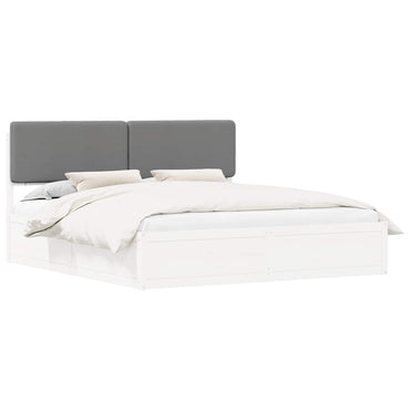 vidaXL Cadre de lit avec tête de lit rembourrée Gris clair 180 x 200 cm