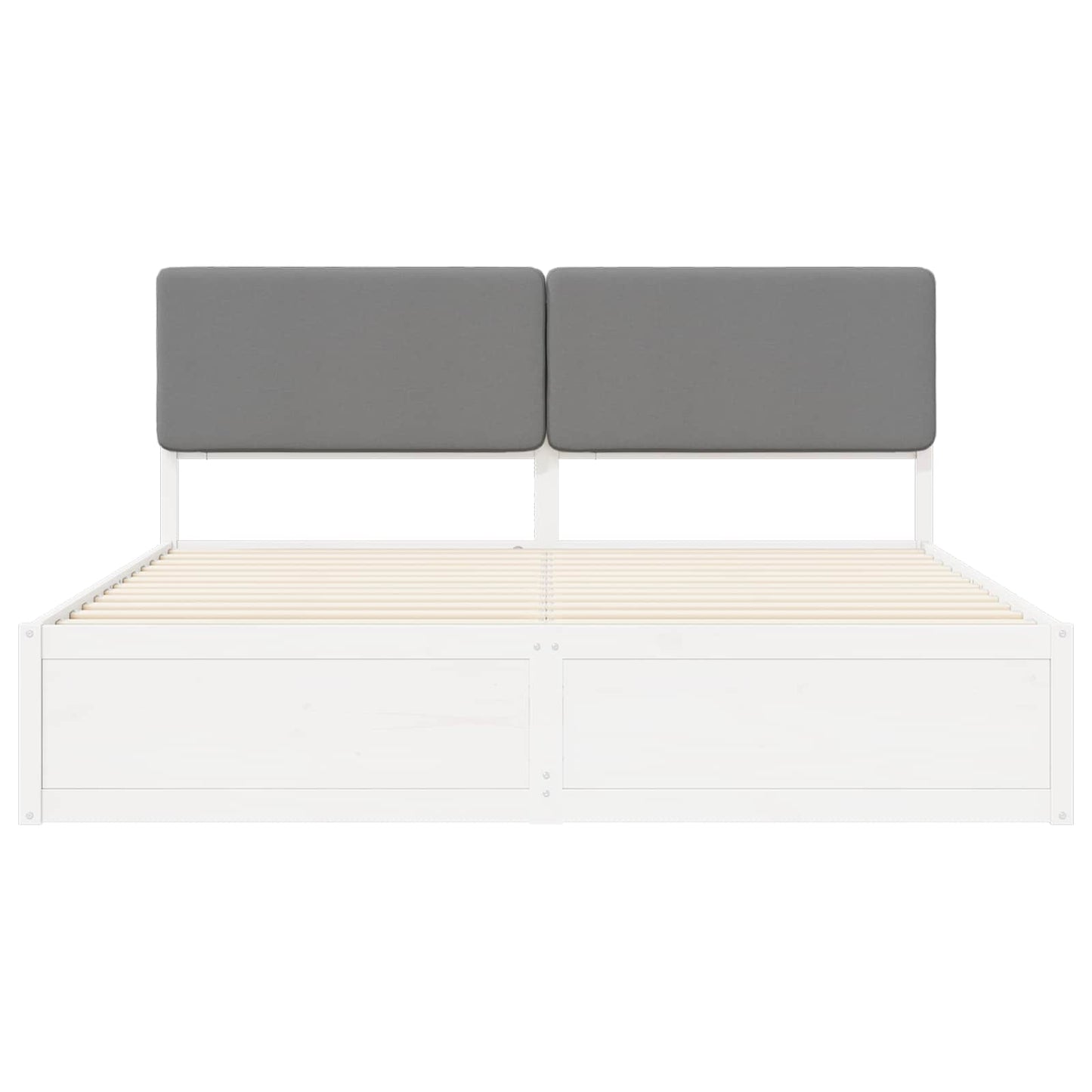 vidaXL Cadre de lit avec tête de lit rembourrée Gris clair 180 x 200 cm