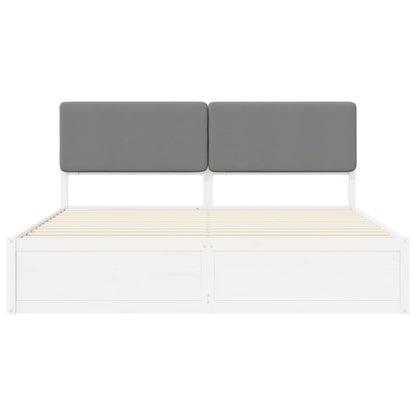 vidaXL Cadre de lit avec tête de lit rembourrée Gris clair 180 x 200 cm
