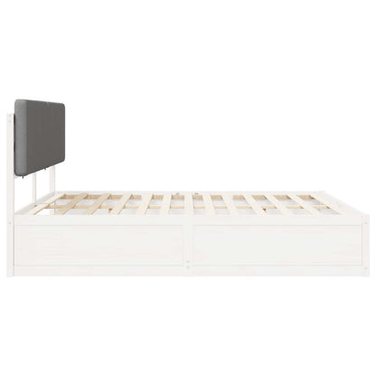 vidaXL Cadre de lit avec tête de lit rembourrée Gris clair 180 x 200 cm