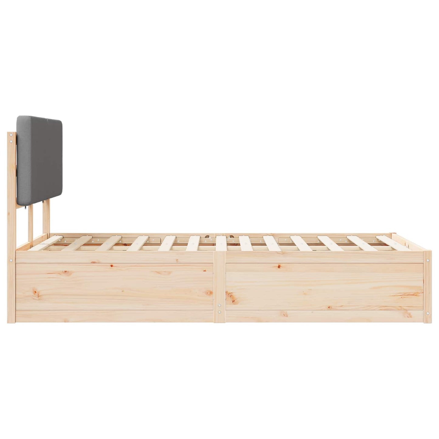 Bettgestell mit gepolstertem Kopfteil Hellgrau 160 x 200 cm