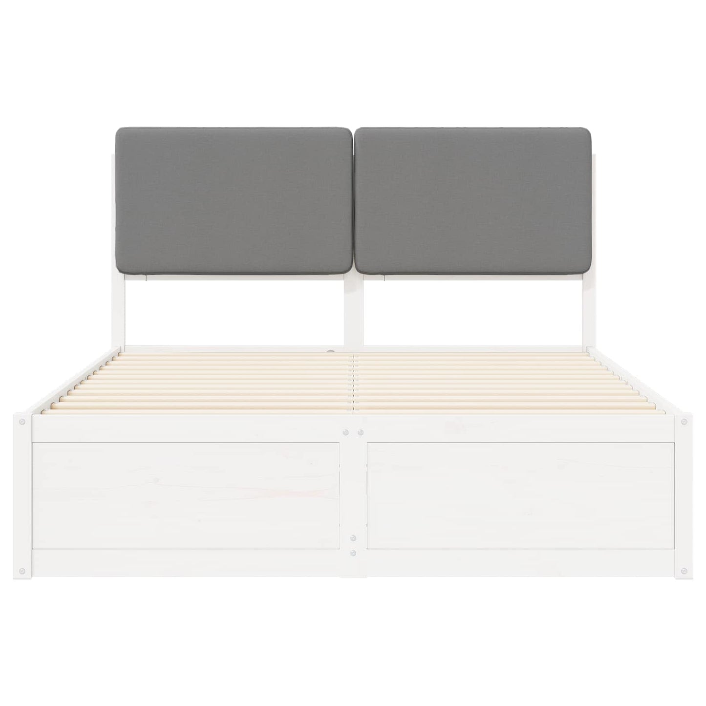 Bettgestell mit gepolstertem Kopfteil Hellgrau 160 x 200 cm