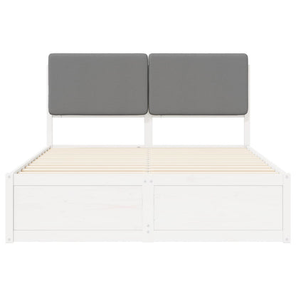 Bettgestell mit gepolstertem Kopfteil Hellgrau 160 x 200 cm