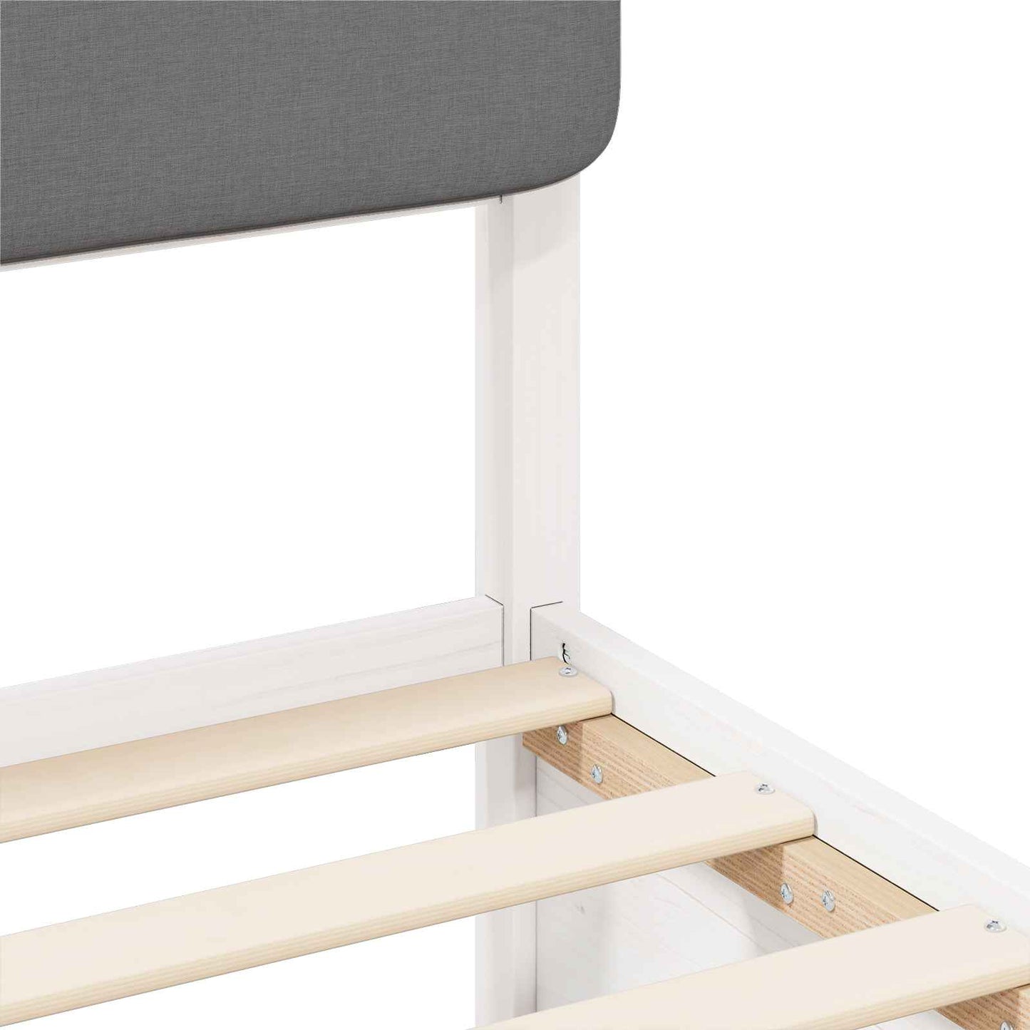 Bettgestell mit gepolstertem Kopfteil Hellgrau 150 x 200 cm