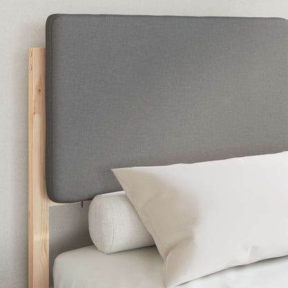 Bettgestell mit gepolstertem Kopfteil Hellgrau 140 x 200 cm