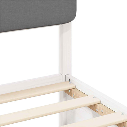 Bettgestell mit gepolstertem Kopfteil Hellgrau 140 x 190 cm