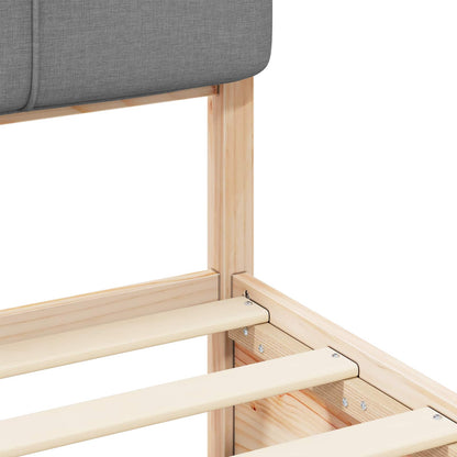 Bettgestell mit gepolstertem Kopfteil Hellgrau 200 x 200 cm