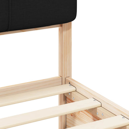 Bettgestell mit gepolstertem Kopfteil Schwarz 200 x 200 cm