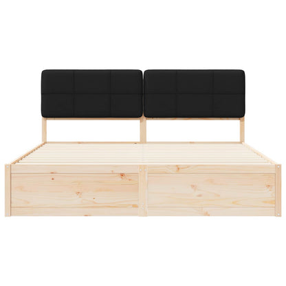 Bettgestell mit gepolstertem Kopfteil Schwarz 200 x 200 cm