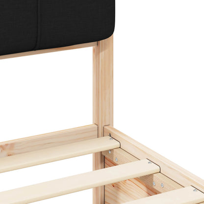 Bettgestell mit gepolstertem Kopfteil Schwarz 160 x 200 cm