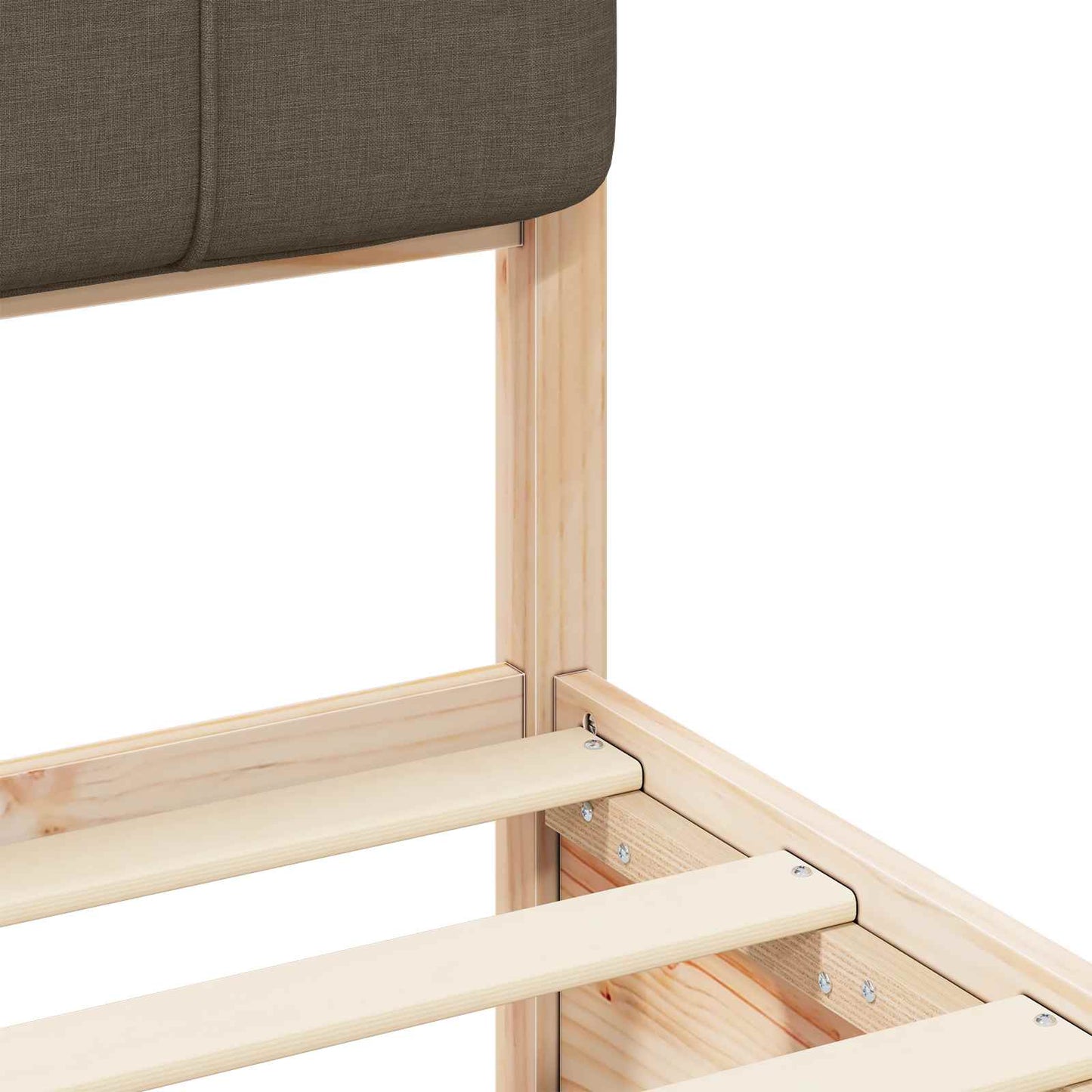 Bettgestell mit gepolstertem Kopfteil Taupe 135 x 190 cm