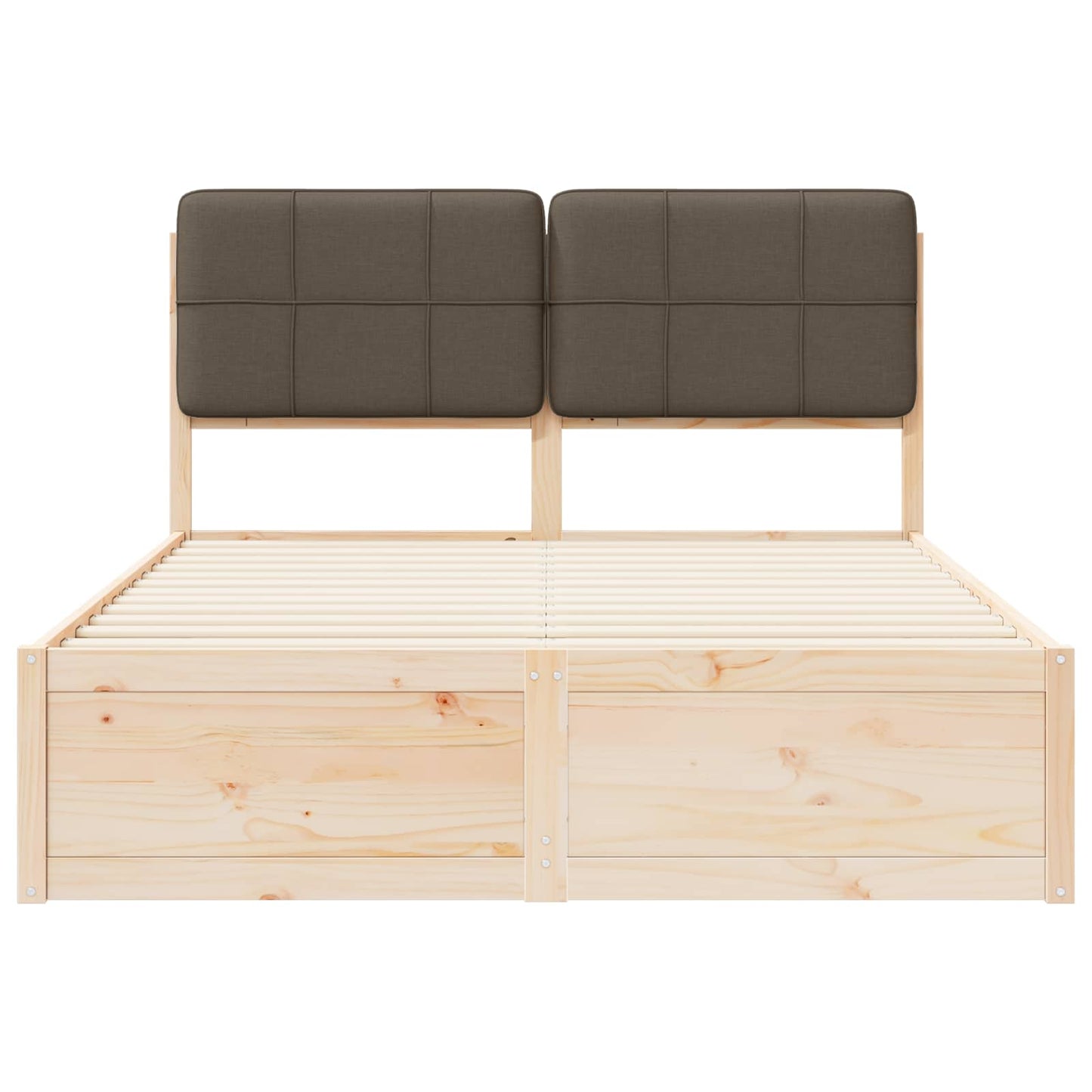 Bettgestell mit gepolstertem Kopfteil Taupe 135 x 190 cm