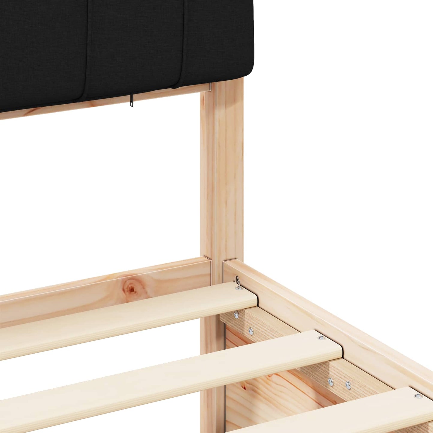 Bettgestell mit gepolstertem Kopfteil Schwarz 180 x 200 cm