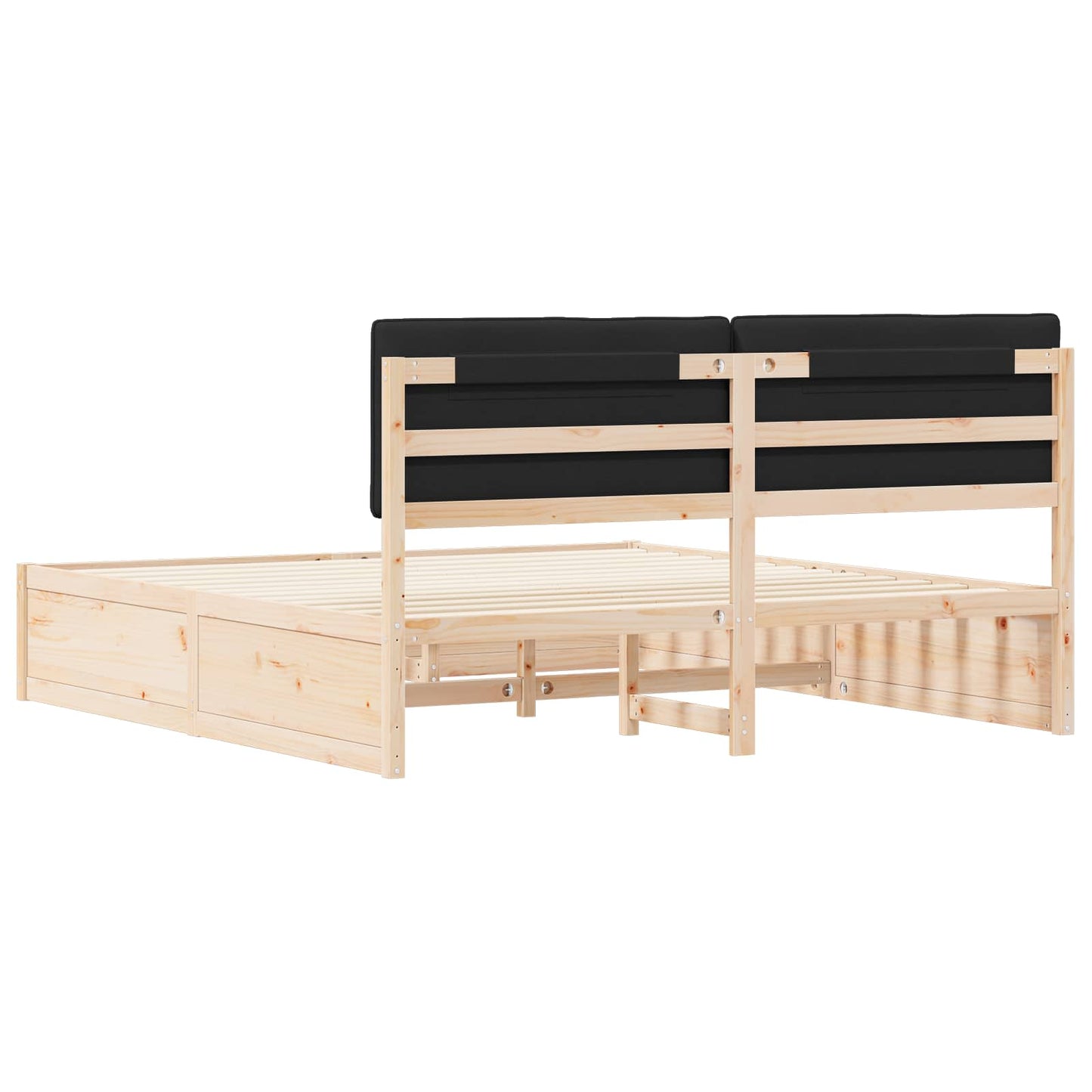 Bettgestell mit gepolstertem Kopfteil Schwarz 180 x 200 cm