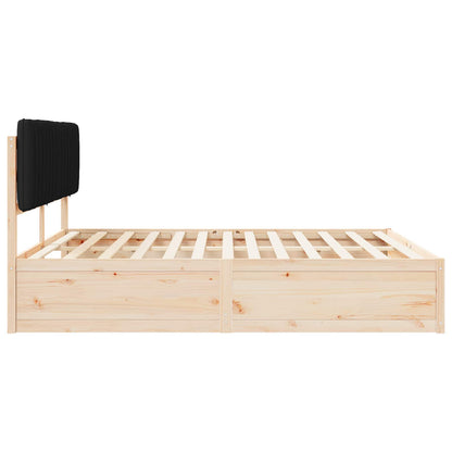 Bettgestell mit gepolstertem Kopfteil Schwarz 180 x 200 cm