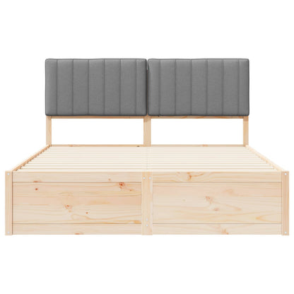 Bettgestell mit gepolstertem Kopfteil Hellgrau 160 x 200 cm