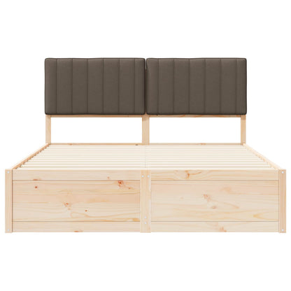 Bettgestell mit gepolstertem Kopfteil Taupe 160 x 200 cm