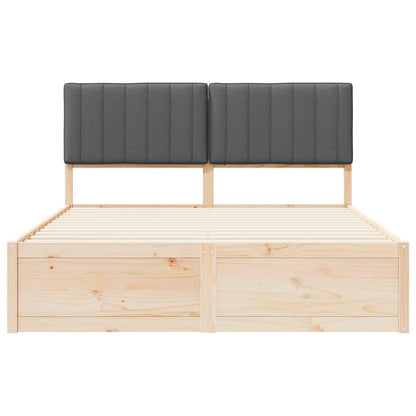 Bettgestell mit gepolstertem Kopfteil Dunkelgrau 150 x 200 cm