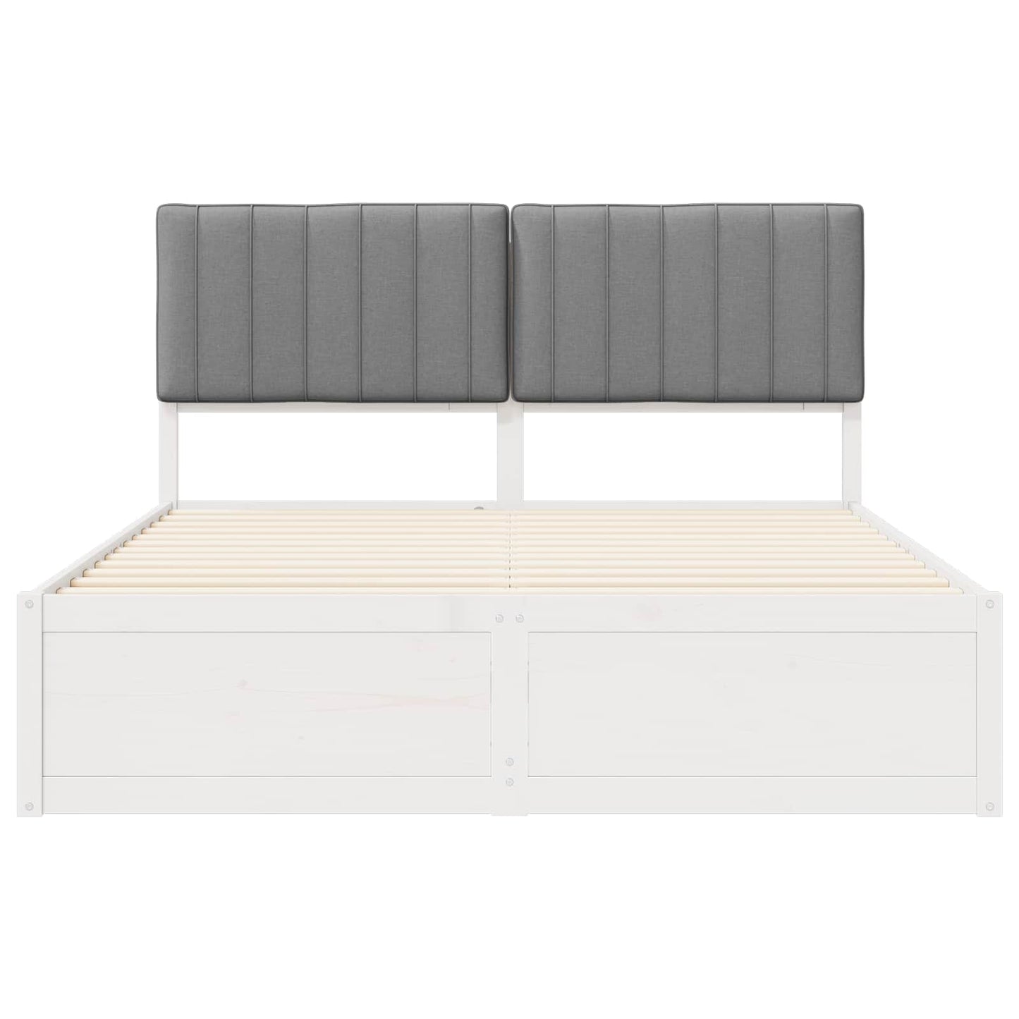 Bettgestell mit gepolstertem Kopfteil Hellgrau 150 x 200 cm