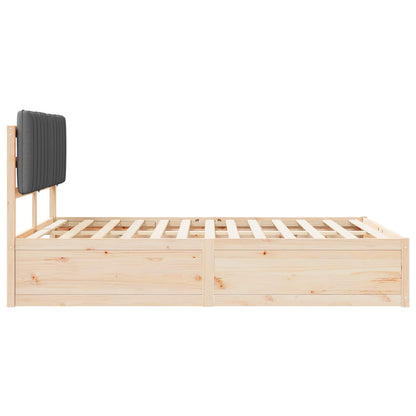 Bettgestell mit gepolstertem Kopfteil Dunkelgrau 135 x 190 cm