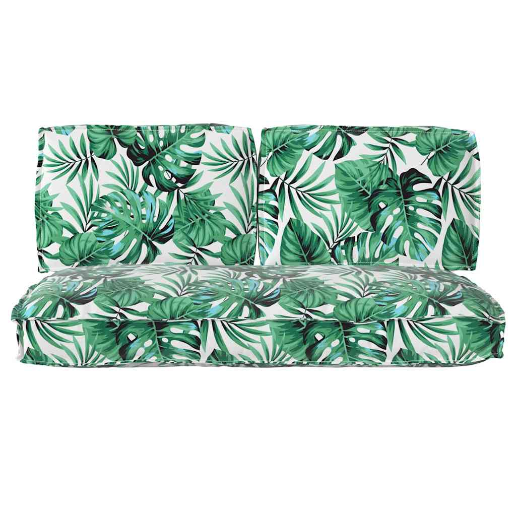 vidaXL Pallet Kissen Set mit Kissen 3 pcs Blattmuster 120 x 60 x 12 cm
