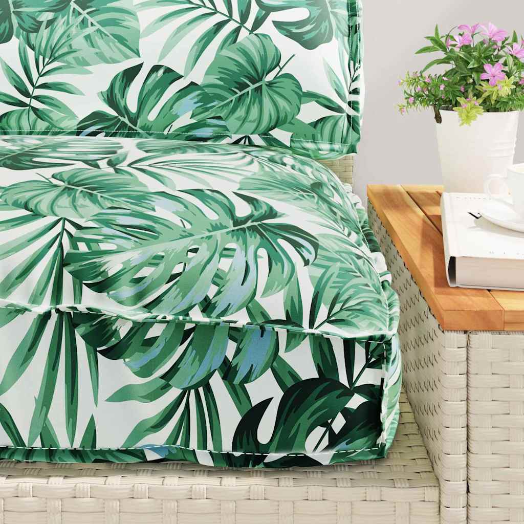vidaXL Pallet Kissen Set mit Kissen 3 pcs Blattmuster 120 x 80 x 12 cm