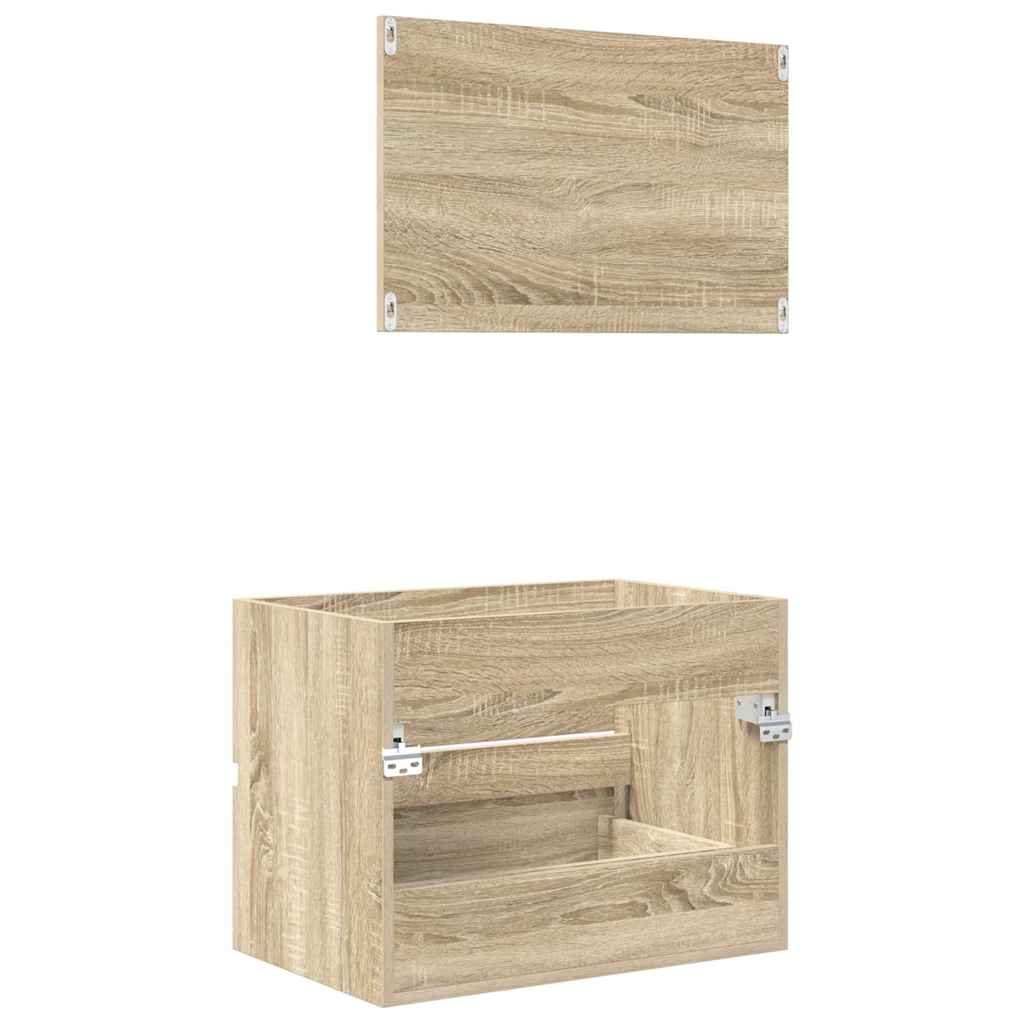 vidaXL Badezimmermöbel-Set mit Schubladen Sonoma-Eiche Holzwerkstoff