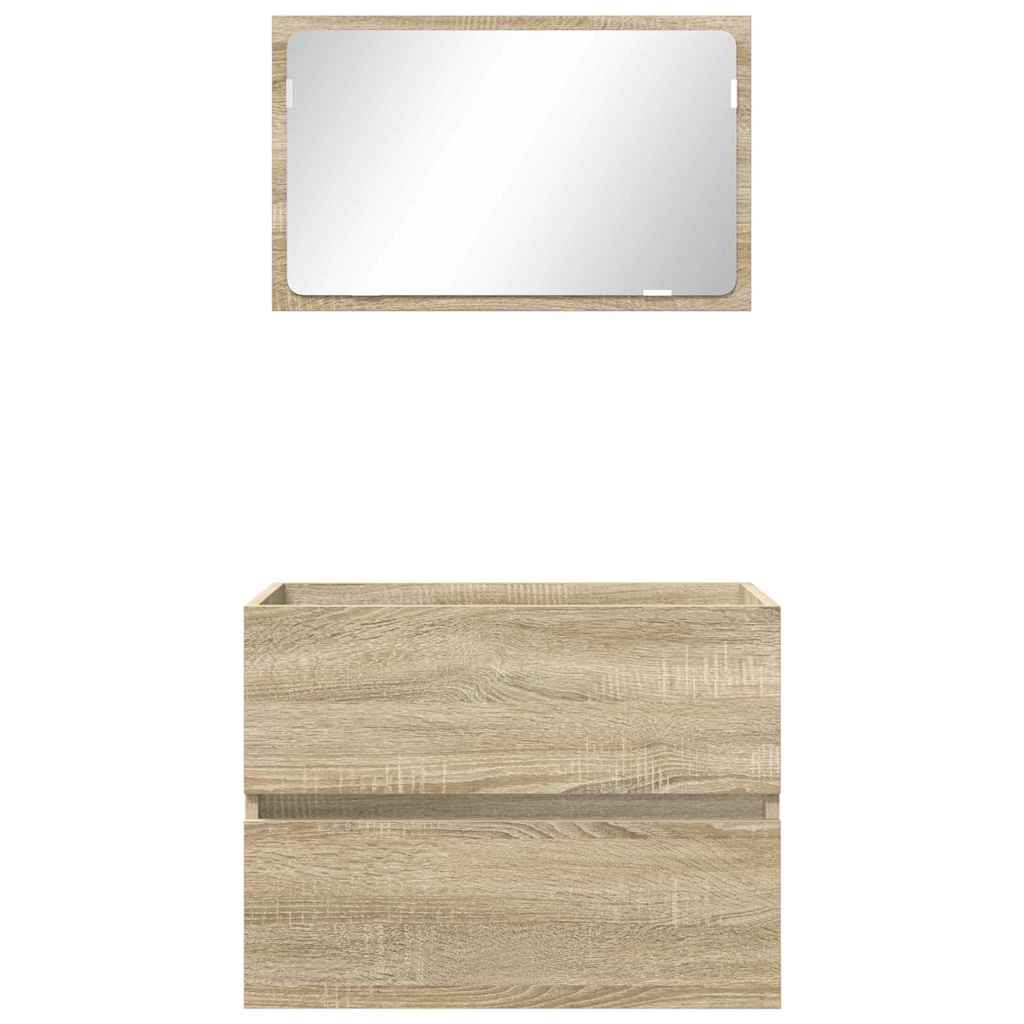 vidaXL Badezimmermöbel-Set mit Schubladen Sonoma-Eiche Holzwerkstoff
