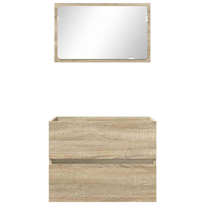 vidaXL Badezimmermöbel-Set mit Schubladen Sonoma-Eiche Holzwerkstoff