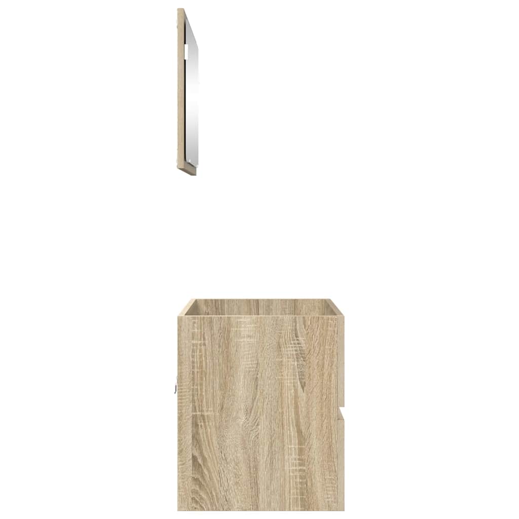 vidaXL Badezimmermöbel-Set mit Schubladen Sonoma-Eiche Holzwerkstoff