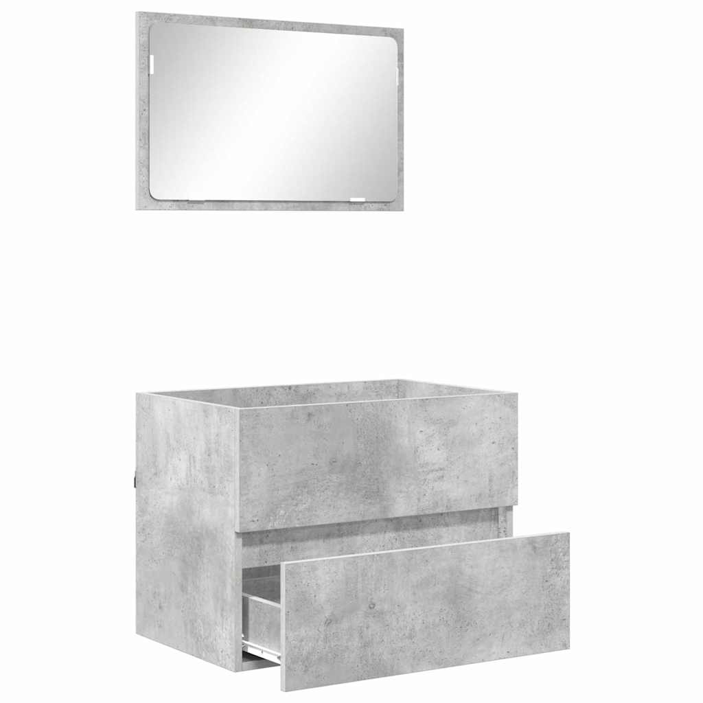 Badezimmermöbel-Set Beton Grau 60 x 38,3 x 45 cm Holzwerkstoff