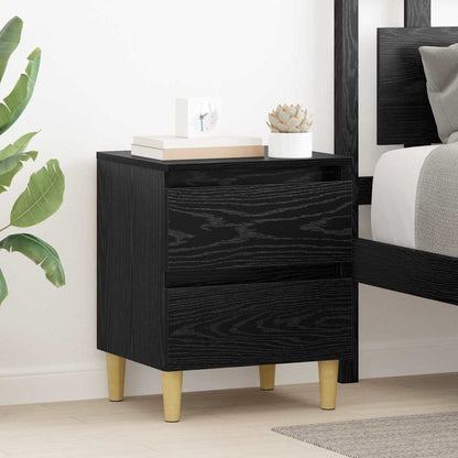vidaXL Bettschrank Schwarz Eichen-Optik 40 x 35 x 50 cm Holzwerkstoff