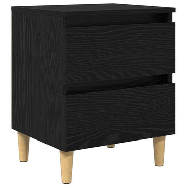 vidaXL Bettschrank Schwarz Eichen-Optik 40 x 35 x 50 cm Holzwerkstoff