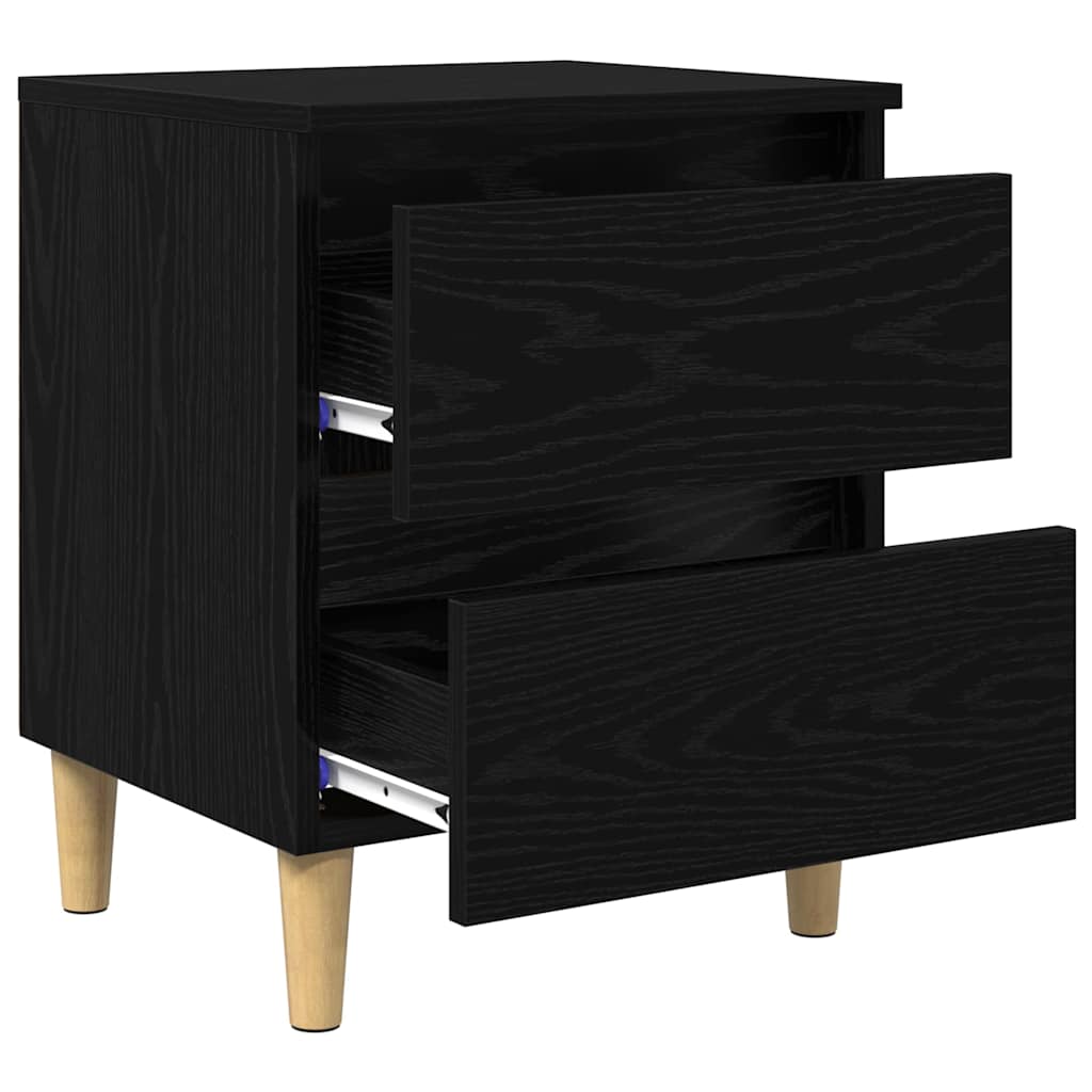 vidaXL Bettschrank Schwarz Eichen-Optik 40 x 35 x 50 cm Holzwerkstoff