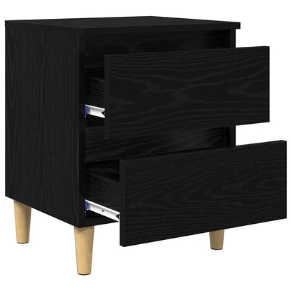 vidaXL Bettschrank Schwarz Eichen-Optik 40 x 35 x 50 cm Holzwerkstoff