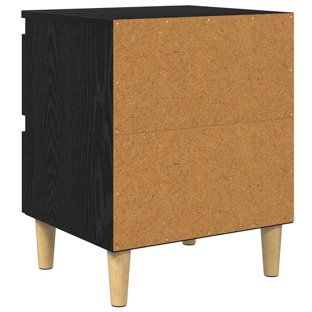vidaXL Bettschrank Schwarz Eichen-Optik 40 x 35 x 50 cm Holzwerkstoff
