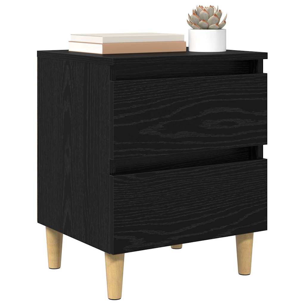 vidaXL Bettschrank Schwarz Eichen-Optik 40 x 35 x 50 cm Holzwerkstoff