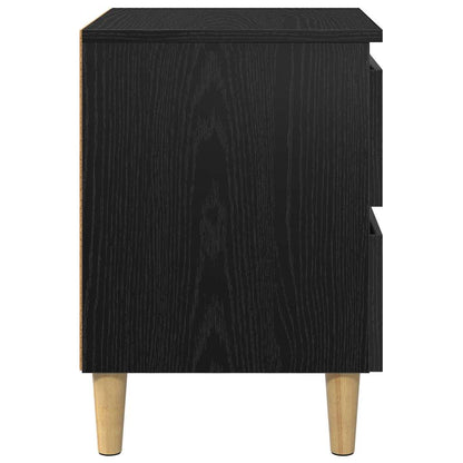 vidaXL Bettschrank Schwarz Eichen-Optik 40 x 35 x 50 cm Holzwerkstoff