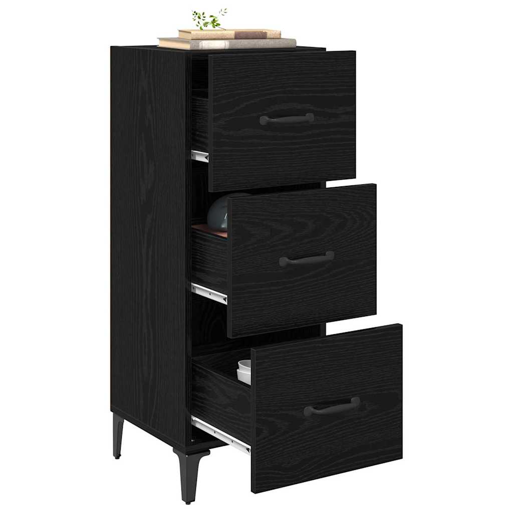 Sideboard Schwarz Eichen-Optik 34,5 x 34 x 90 cm Holzwerkstoff
