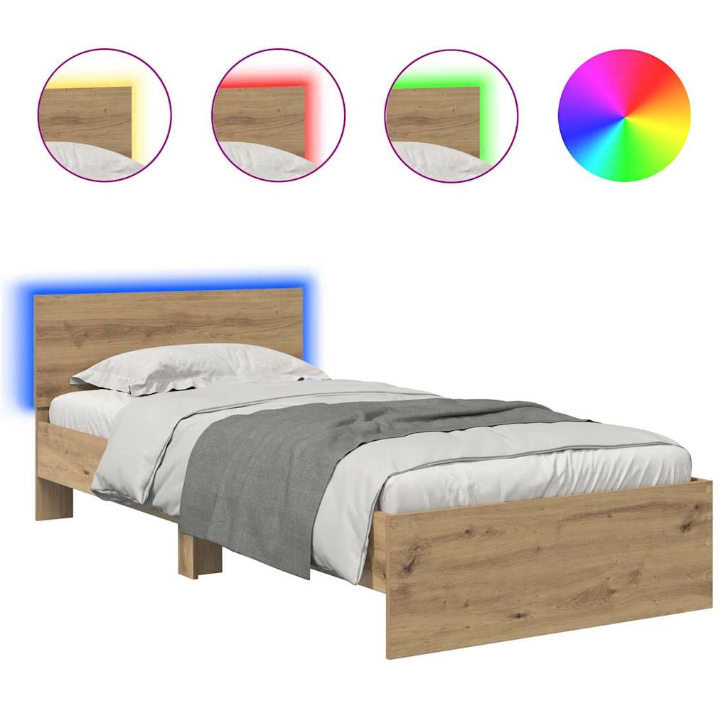 Bettrahmen Artisan-Eiche 100 x 200 cm Holzwerkstoff