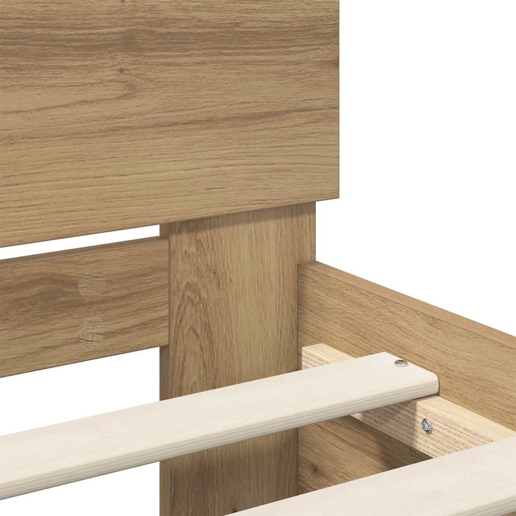 Bettrahmen mit Kopfteil Artisan-Eiche 90 x 200 cm Holzwerkstoff