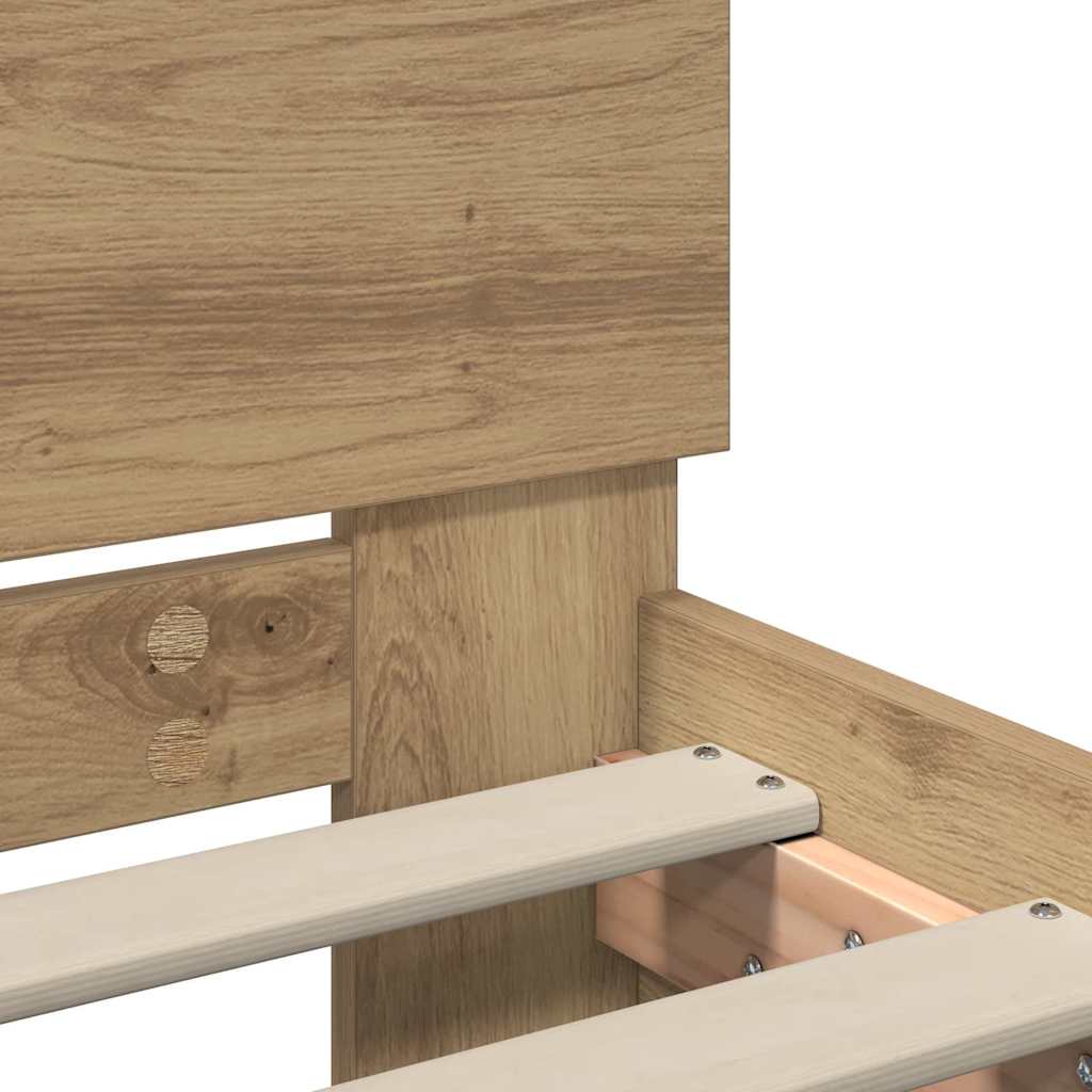 Bettrahmen mit Kopfteil Artisan-Eiche 75 x 190 cm Holzwerkstoff