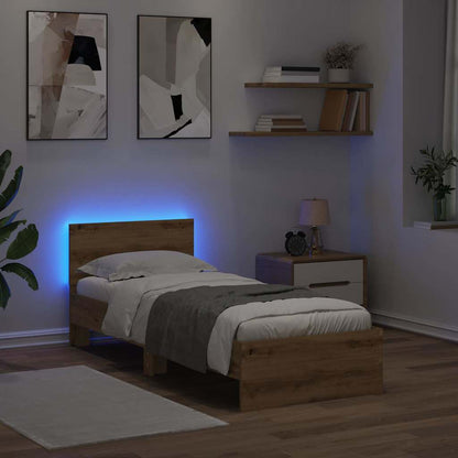 Bettrahmen mit Kopfteil Artisan-Eiche 75 x 190 cm Holzwerkstoff