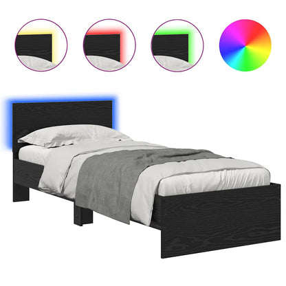 Bettrahmen Schwarz Eichen-Optik 75 x 190 cm Holzwerkstoff