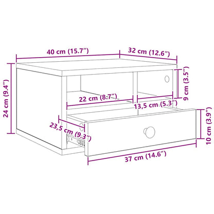 Druckerständer Schwarz Eichen-Optik 40 x 32 x 24 cm