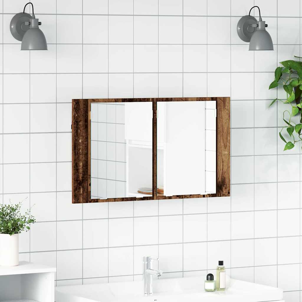 vidaXL Armoire de toilette murale en bois de récupération 80 x 12 x 45 cm Matériau à base de bois