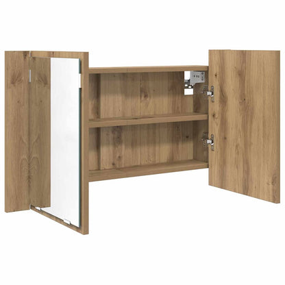 Badezimmerspiegelschrank mit Tür Artisan-Eiche 80 x 12 x 45 cm