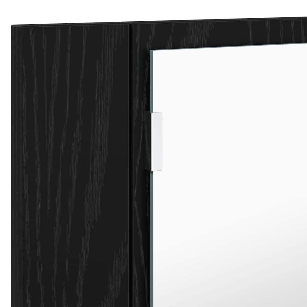 vidaXL Badezimmerspiegelschrank Schwarz Eichen-Optik 80 x 12 x 45 cm