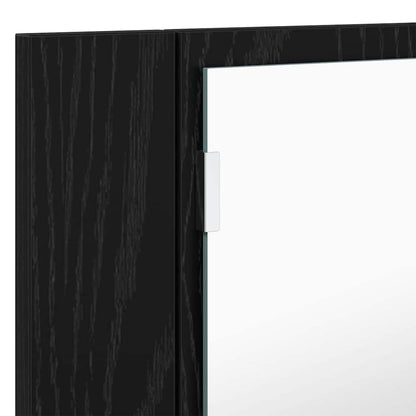 vidaXL Badezimmerspiegelschrank Schwarz Eichen-Optik 80 x 12 x 45 cm