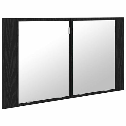 vidaXL Badezimmerspiegelschrank Schwarz Eichen-Optik 80 x 12 x 45 cm
